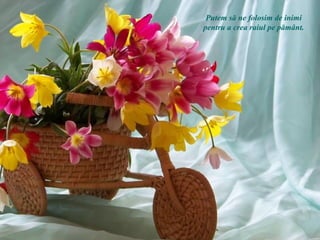 Putem să ne folosim de inimi
pentru a crea raiul pe pământ.
 