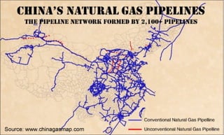 Document
Name:
China's Natural Gas Pipelines Map
Document
Brief:
Locations of China's 2,153 existing, constructing and planning critical natural gas pipelines recorded in China Natural Gas Map 5, Project Directories
and Reports published by ARA Research & Publication.
Published
Year:
2012
Data Source: China Natural Gas Map, Project Directories and Reports
Source
Website:
www.chinagasmap.com
Related Data: China Petroleum Map, Project Directories and Reports
Related
Website:
www.chinapetroleummap.com
 