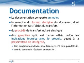 SubstitutionDocumentationDestructionGaranties(Exception !)13