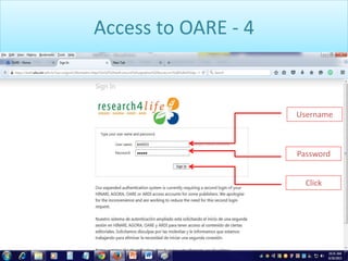 Access to OARE - 4
Username
Password
Click
 