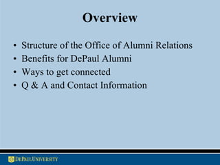 Alumni Relations Overview Ppt
