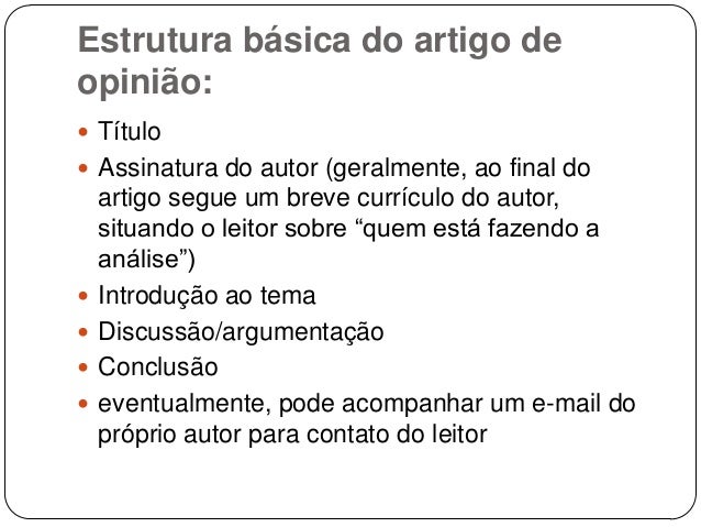 O que um artigo de opiniao