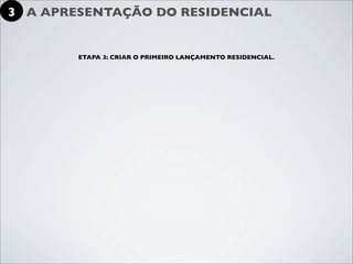 3 A APRESENTAÇÃO DO RESIDENCIAL


        ETAPA 3: CRIAR O PRIMEIRO LANÇAMENTO RESIDENCIAL.
 