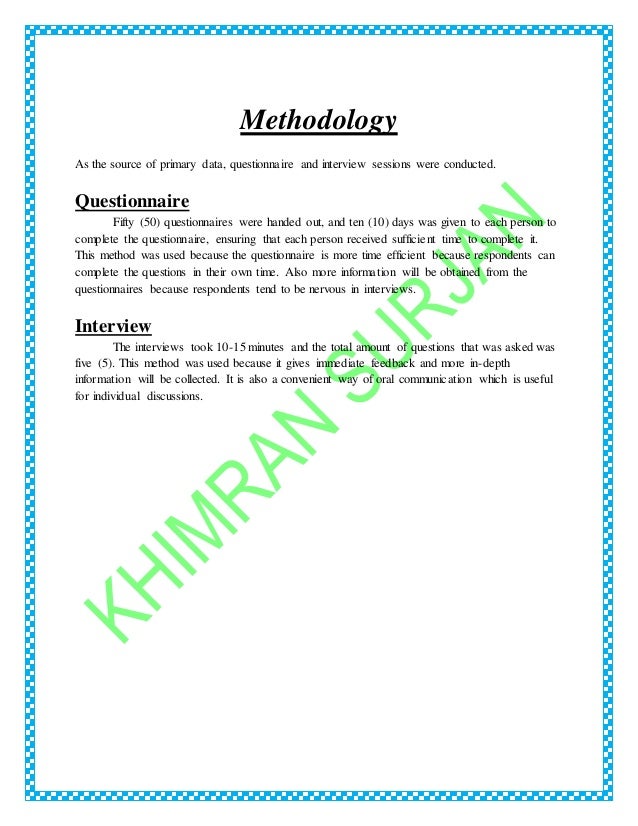 sample of methodology for sba