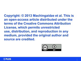 Copyright: © 2013 Machingaidze et al. This is
an open-access article distributed under the
terms of the Creative Commons Attribution
License, which permits unrestricted
use, distribution, and reproduction in any
medium, provided the original author and
source are credited.
1
1
 