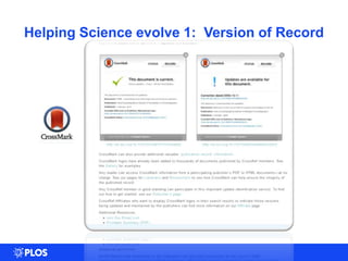 Helping Science evolve 1: Version of Record
 
