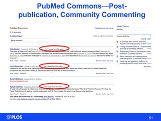 51
PubMed Commons—Post-
publication, Community Commenting
 