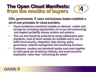 Oasis Standards.pdf Oasis: Standards & the Cloud June2011 | PDF