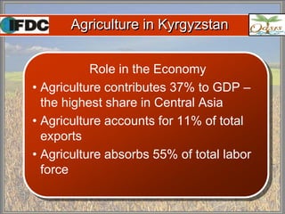 Oasis Agro and KAED example from Kyrgyzstan