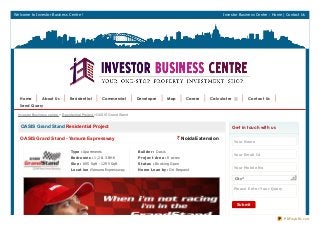 Welcome to Investor Business Centre ! Investor Business Centre : Home | Contact Us
OASIS Grand Stand Residential Project
OASIS Grand Stand - Yamuna Expressway ` Noida Extension
Type : Apartments
Be drooms : 1,2 & 3 BHK
Size : 695 Sqft - 1295 Sqft
Locat ion :Yamuna Expressway
Builde r : Oasis
Proje ct Are a : 8 acres
St at us : Booking Open
Home Loan by : On Request
Get in touch with us
Your Name
Your Email Id
Your Mobile No
Cit y*
Ple ase Ent e r Your Que ry
Submit
Investor Business centre > Residential Project >OASIS Grand Stand
Home About Us Resident ial Commercial Developer Map Career Calculat er Cont act Us
Send Query
PDFmyURL.com
 