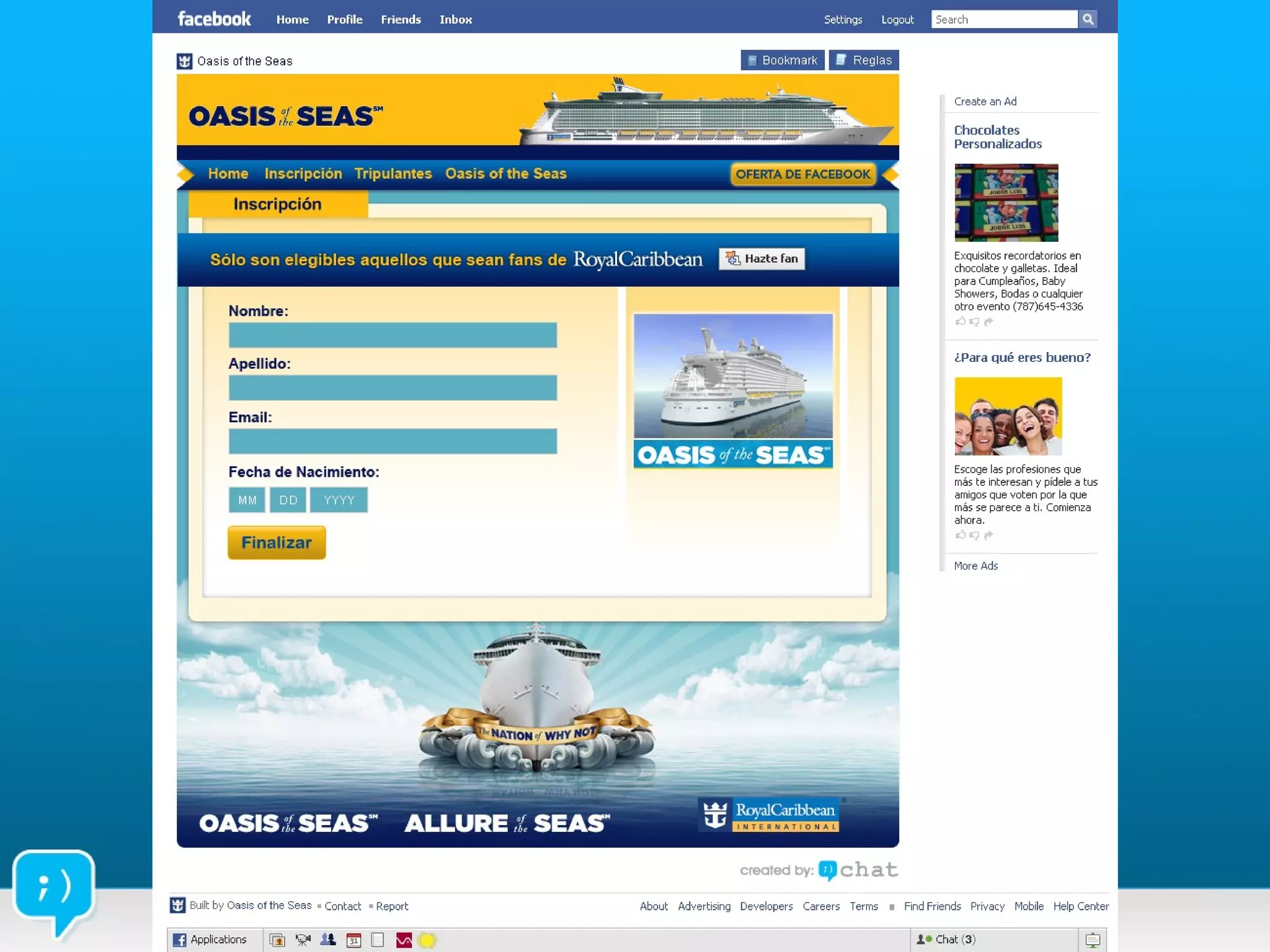 Oasis Of The Seas Sweepstakes Promotion on Facebook | PPT