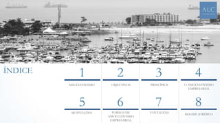 ASSOCIATIVISMO OBJECTIVOS PRINCÍPIOS
5
MOTIVAÇÕES
6 7
FORMAS DE
ASSOCIATIVISMO
EMPRESARIAL
VANTAGENS
ÍNDICE 1 2 3
O ASSOCIATIVISMO
EMPRESARIAL
8
REGIME JURÍDICO
4
 