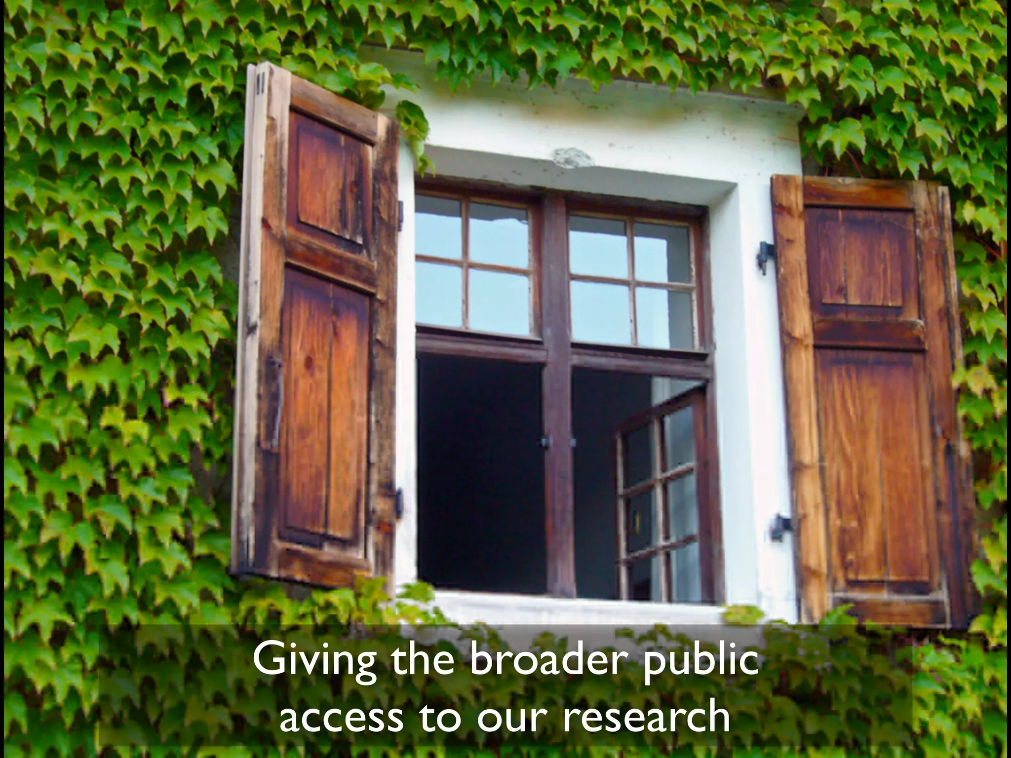 Giving the broader public
access to our research

 