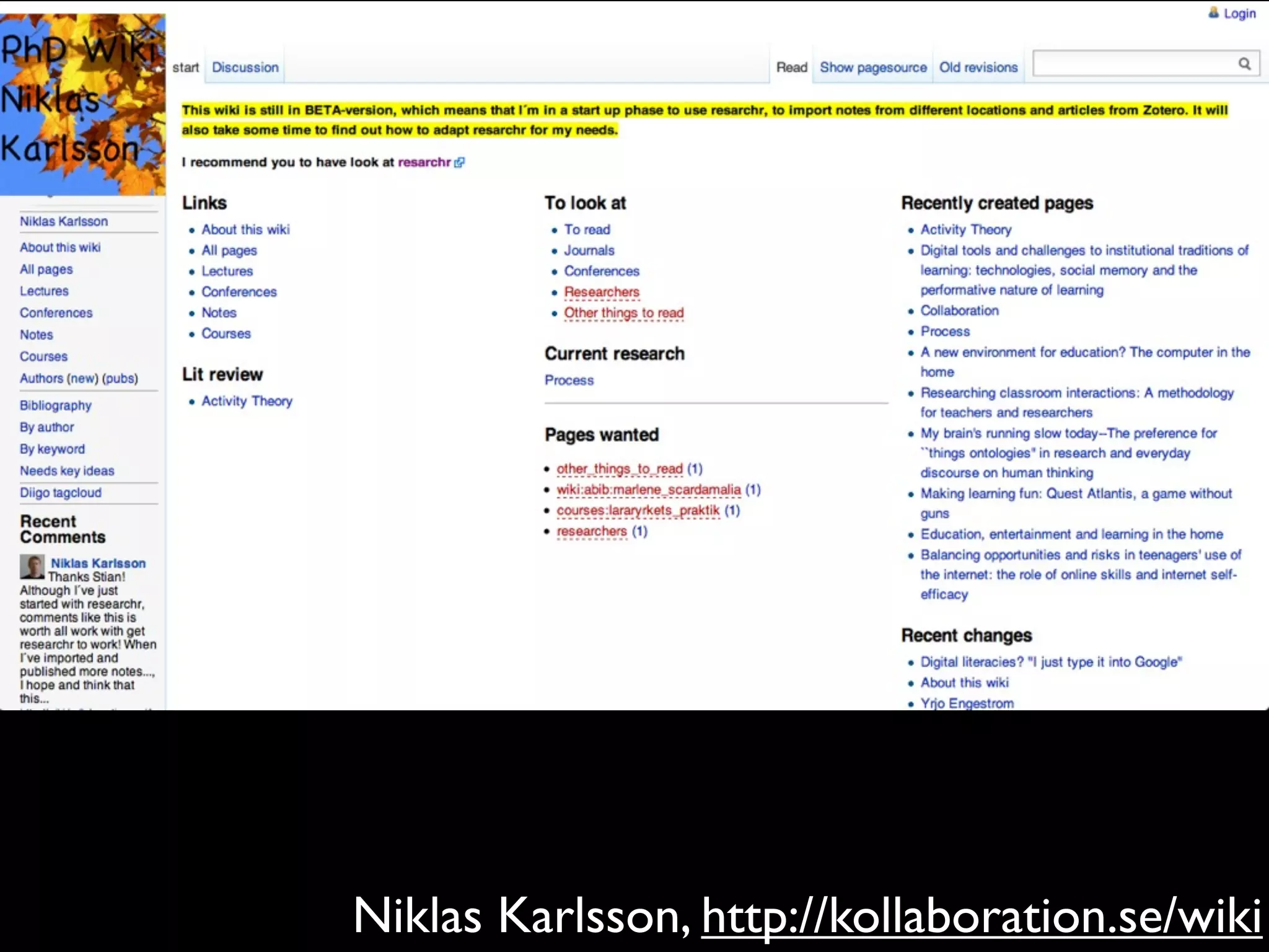 Niklas Karlsson, http://kollaboration.se/wiki

 
