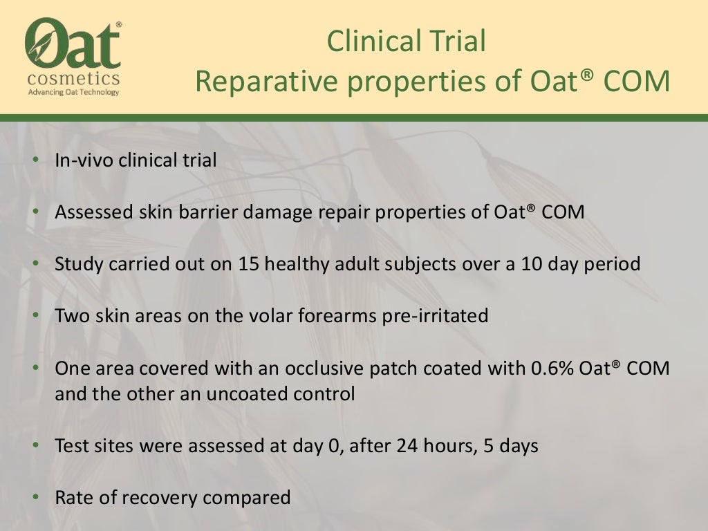 Oat COM Colloidal Oatmeal Presentation 0515