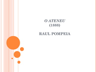 O ATENEU
(1888)
RAUL POMPEIA
 