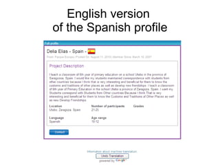 English version  of the Spanish profile 