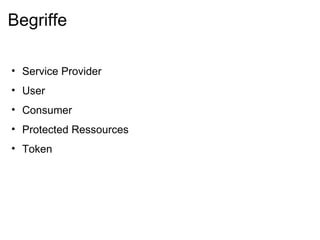 Begriffe Service Provider User Consumer Protected Ressources Token 