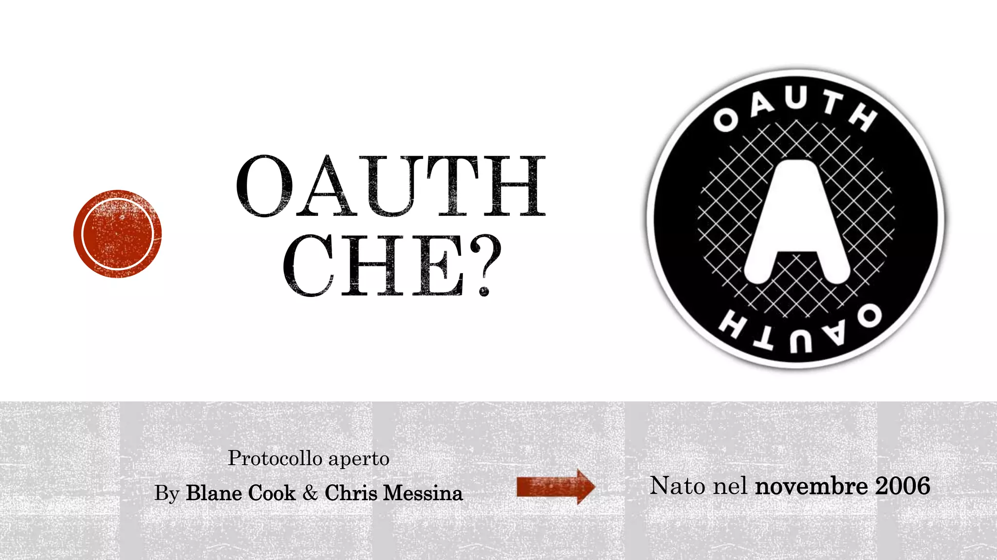 Protocollo aperto
By Blane Cook & Chris Messina Nato nel novembre 2006
 