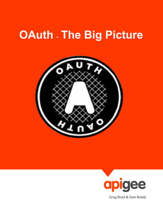 OAuth - The Big Picture




OAuth - The Big Picture




                          Greg Brail & Sam Ramji
 