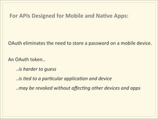 OAuth for your API - The Big Picture | PDF