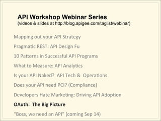 OAuth for your API - The Big Picture | PDF