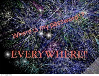 o rd !?
                                passw
                            m y
                  e re is
               W h

               EVERYWHERE!!
2010   9   2
 