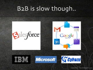 B2B is slow though..




                  OpenID TechNight #7
 