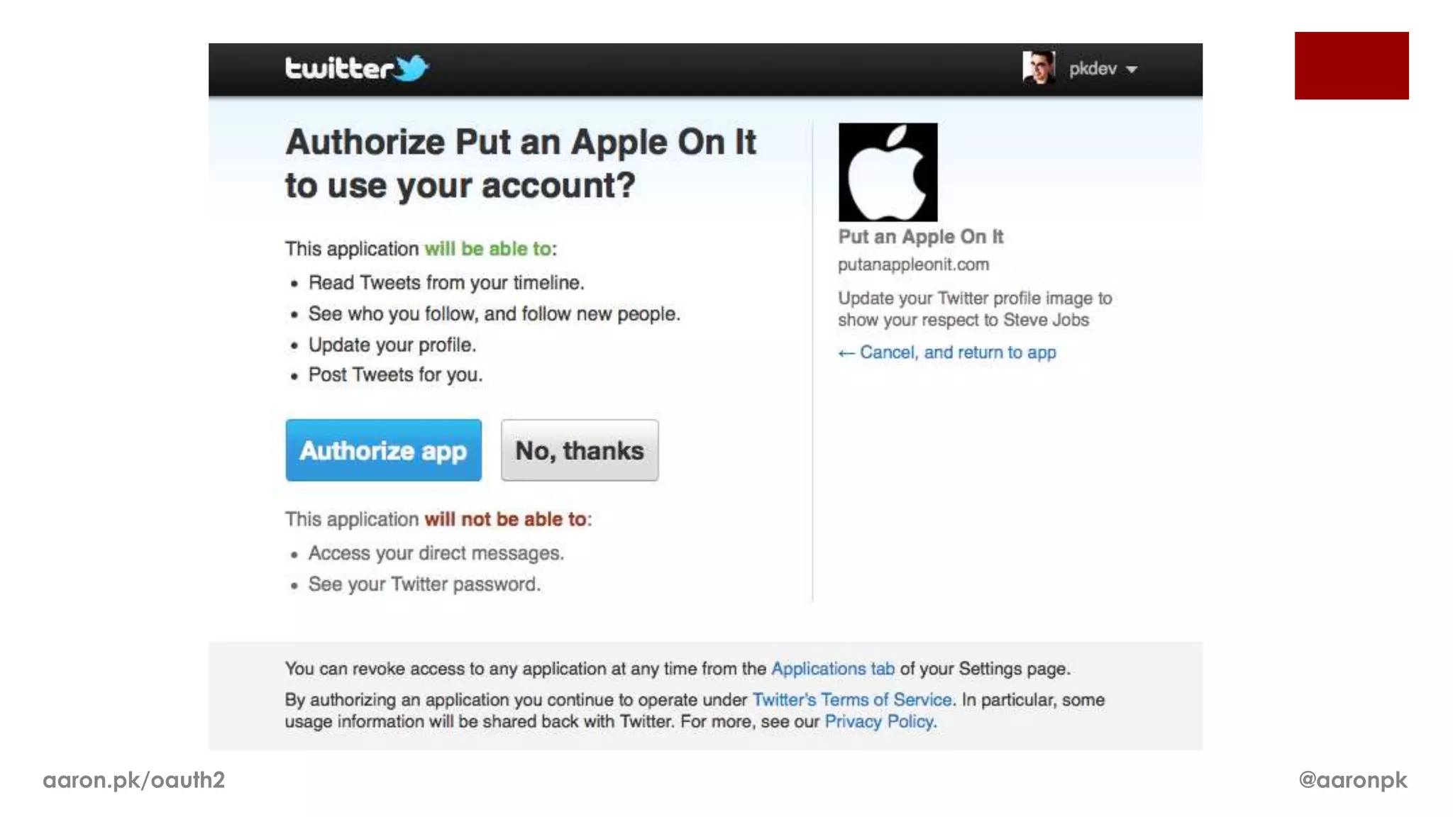 aaron.pk/oauth2   @aaronpk
 