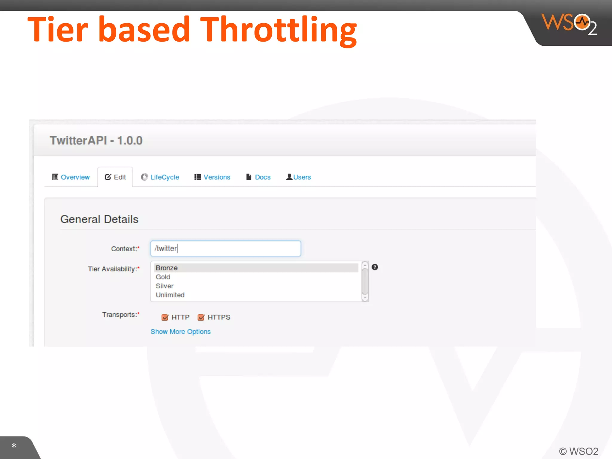 Tier	
  based	
  ThroLling	
  

*	
  

 