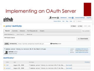Implementing an OAuth Server
 