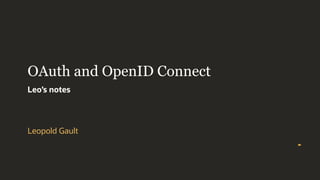 OAuth OpenID Connect | PPT
