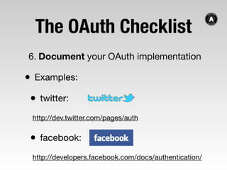 OAuth checklist