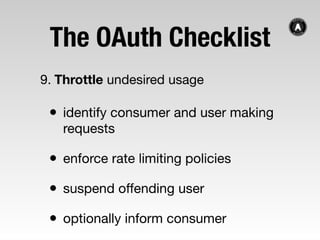 OAuth checklist