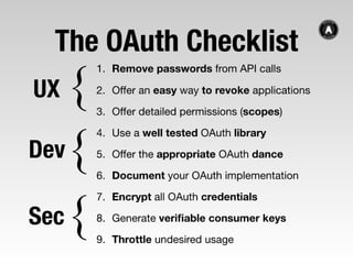 OAuth checklist