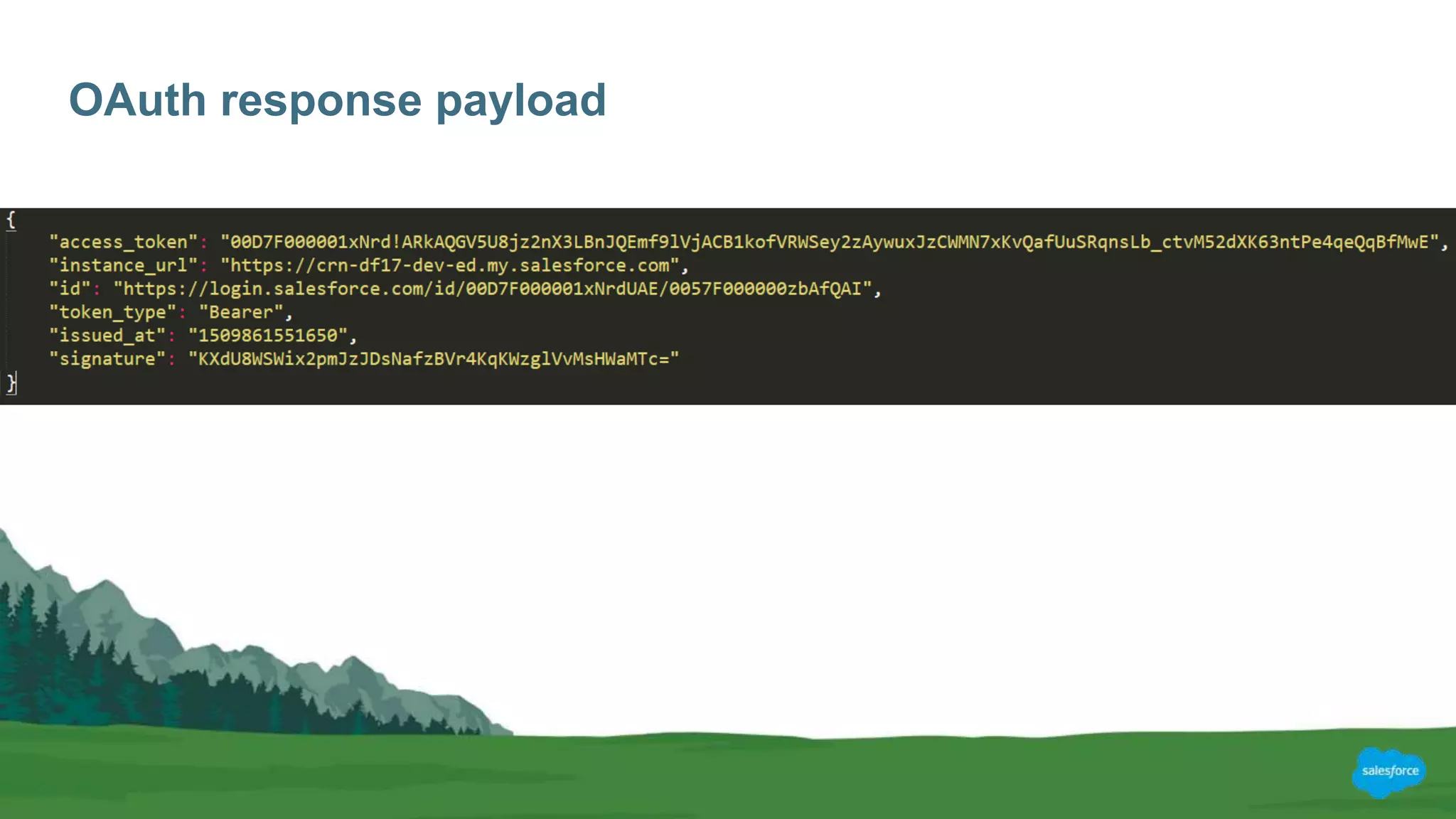 OAuth response payload
 