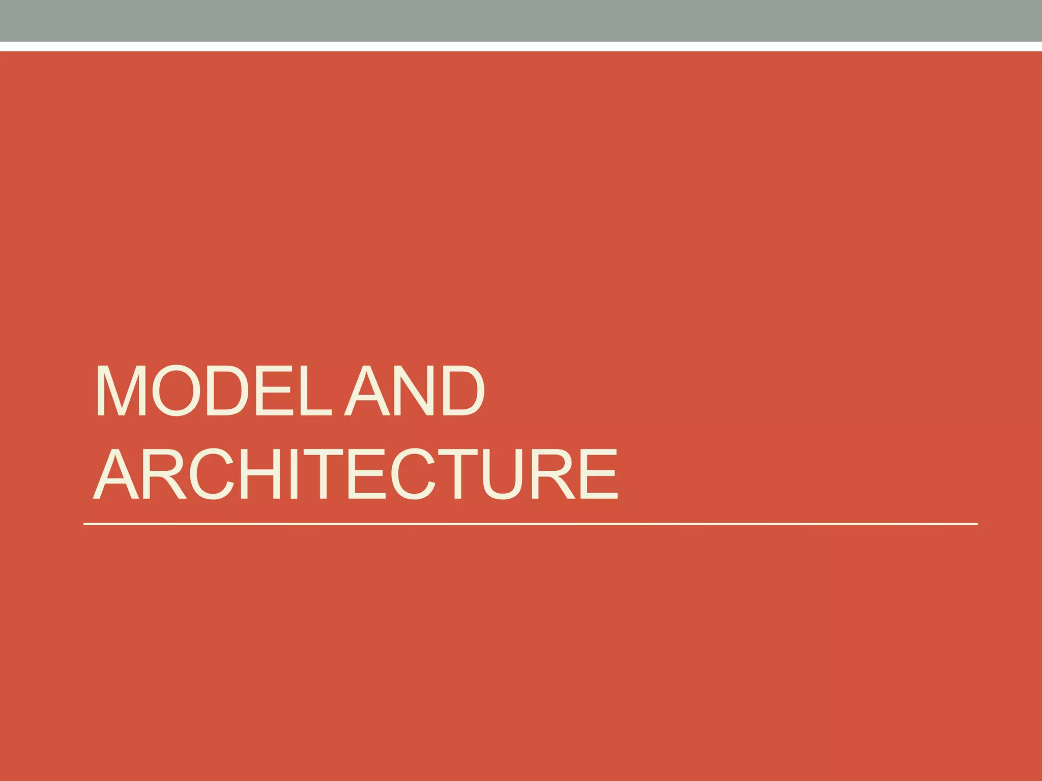 MODELAND
ARCHITECTURE
 