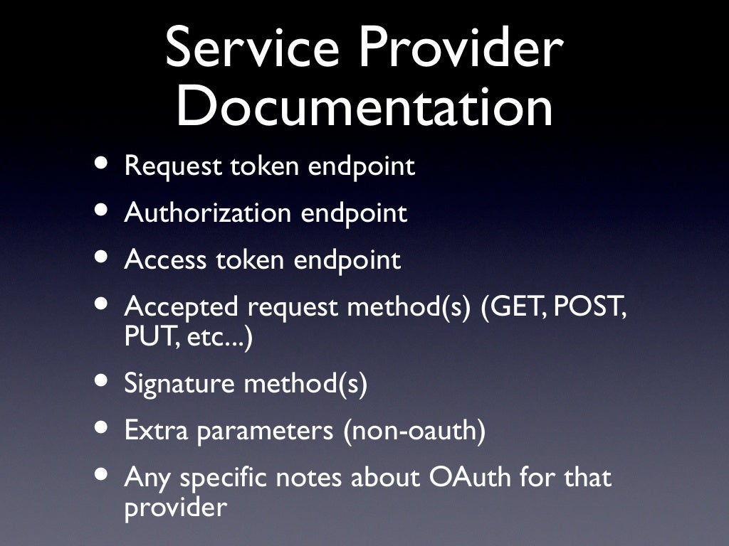 Service Provider Documentation • Request