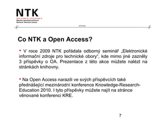 Open Access Week 2010 v Národní technické knihovně