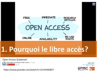 1. Pourquoi le libre accès?
https://www.youtube.com/watch?v=L5rVH1KGBCY
 