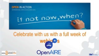 Celebrate with us with a full week of
webinars
 