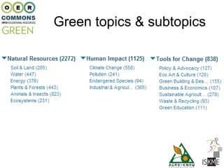 Green topics & subtopics
 
