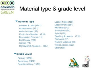 Material type & grade level
 