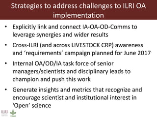 Open access stocktaking—ILRI and Livestock CRP