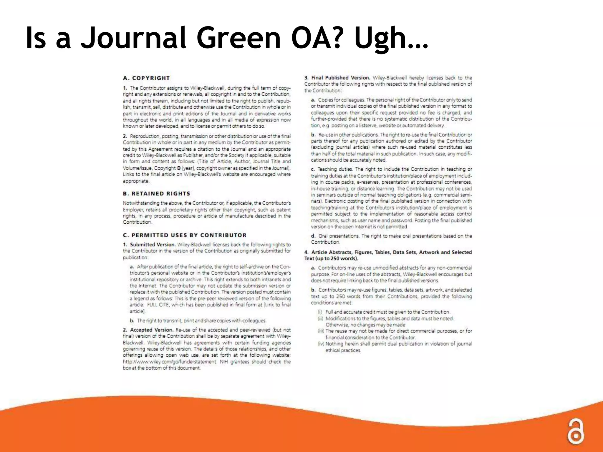 Is a Journal Green OA? Ugh…

 
