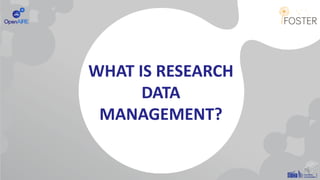 Basics of Research Data Management