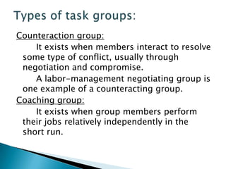organisational behaviour- groups