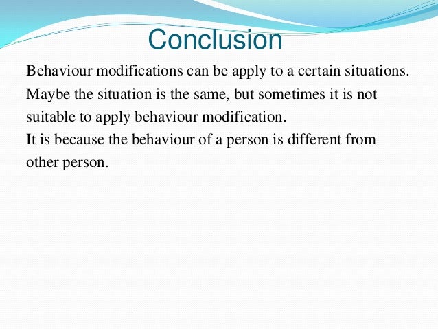 organizational behavior behavior modifications behavior modification plan example