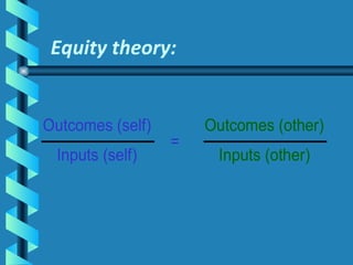 Equity theory: 