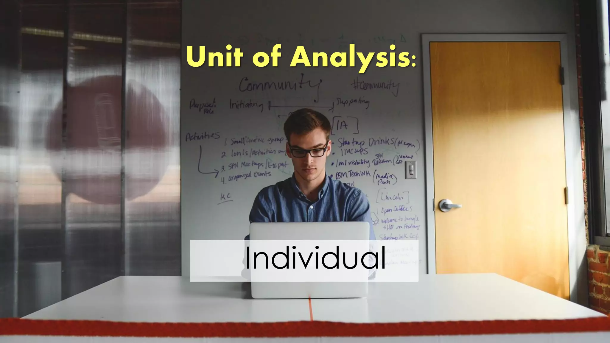Unit of Analysis:
Individual
